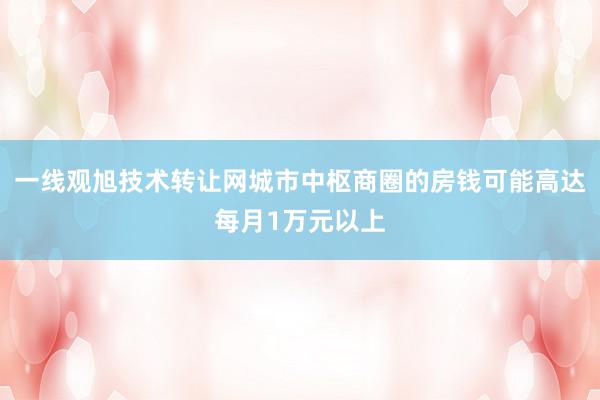 一线观旭技术转让网城市中枢商圈的房钱可能高达每月1万元以上
